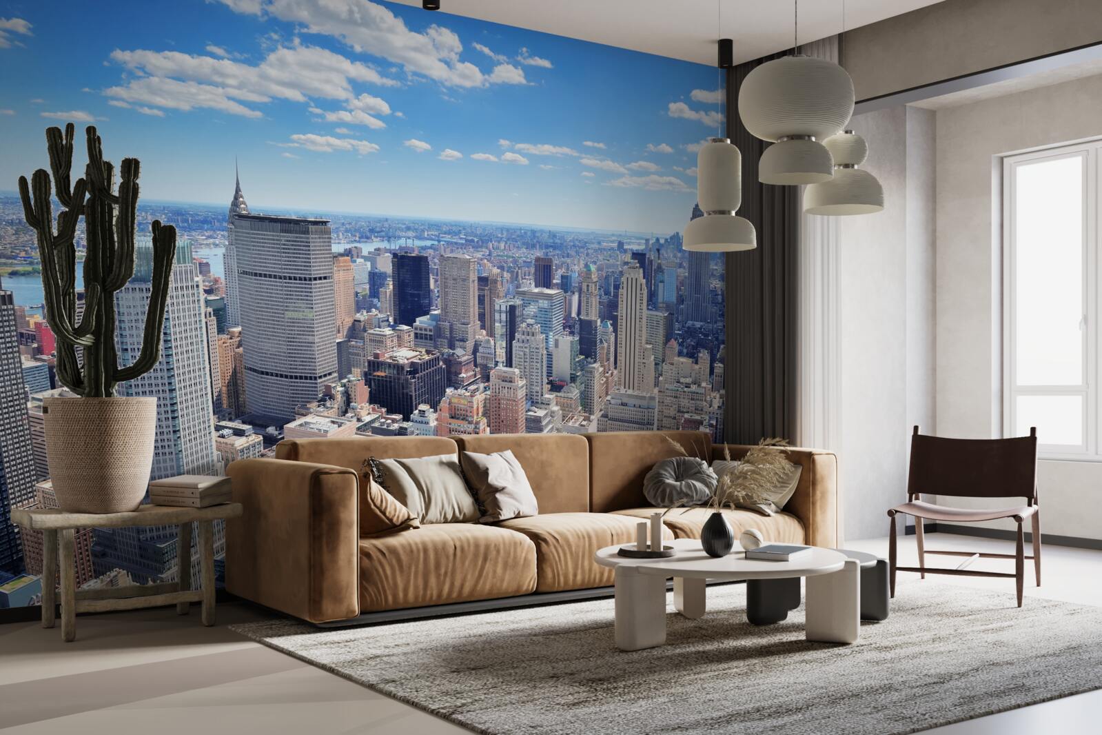 Fotobehang boven de wolkenkrabbers van new york