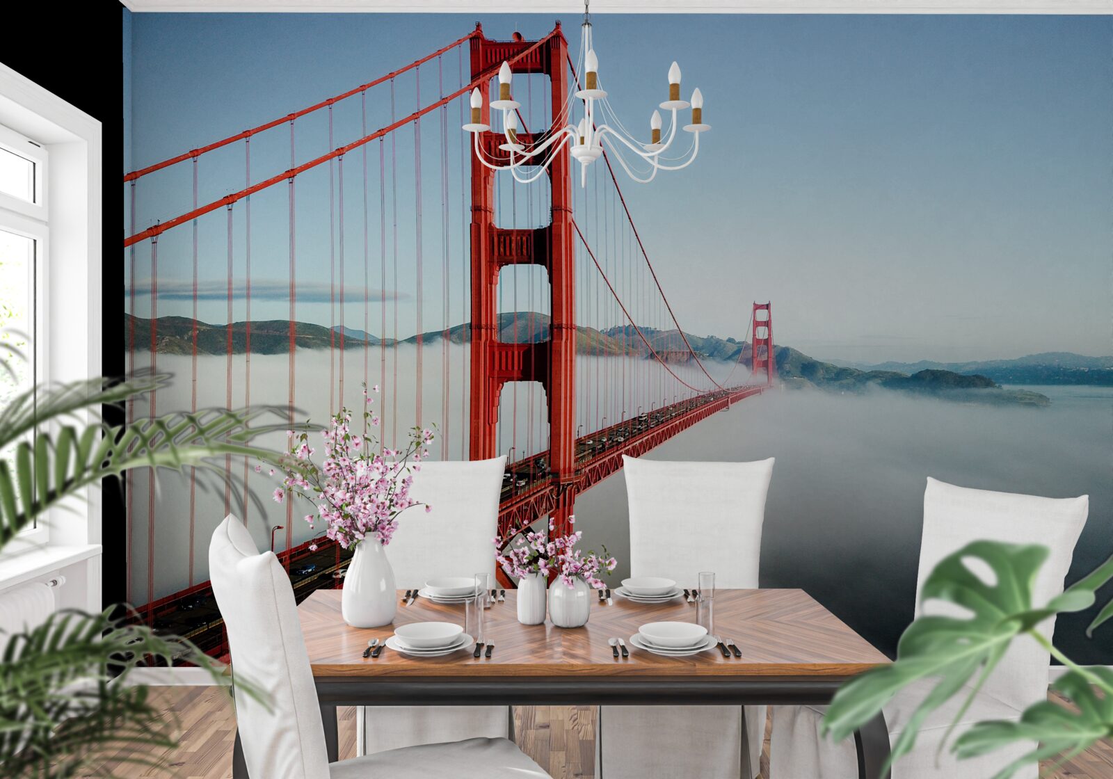 Fotobehang mist omhult Golden Gate Bridge