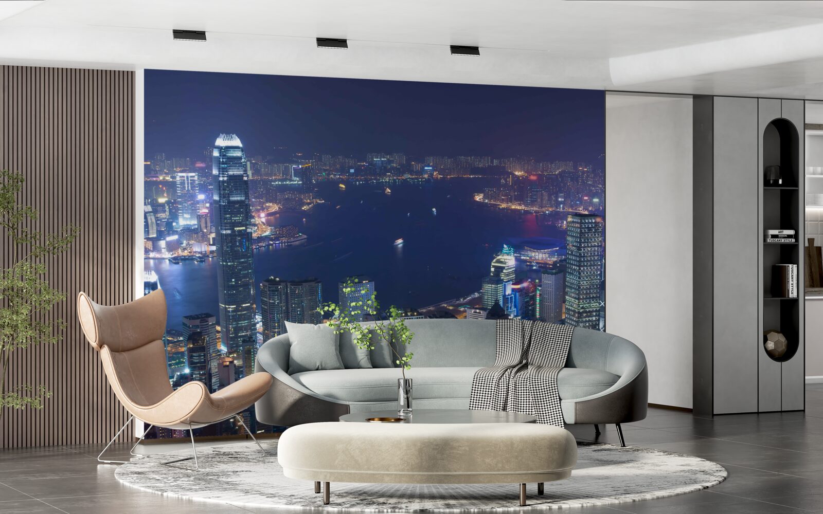 Fotobehang megapolis bij nacht