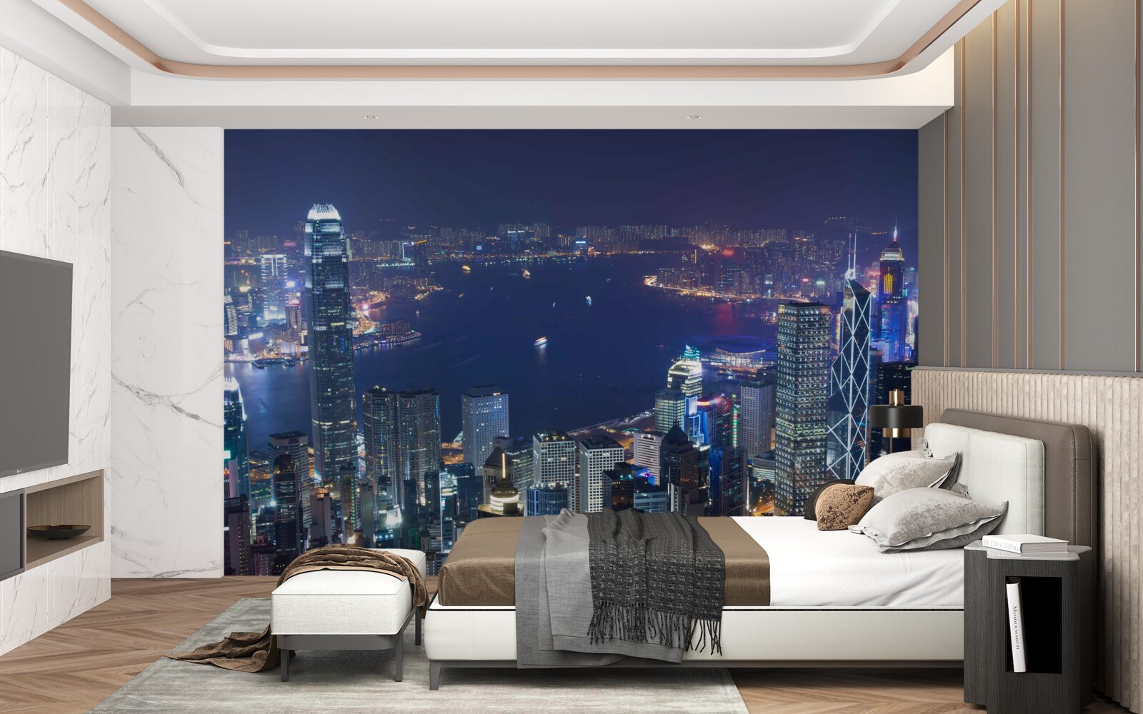 Fotobehang megapolis bij nacht