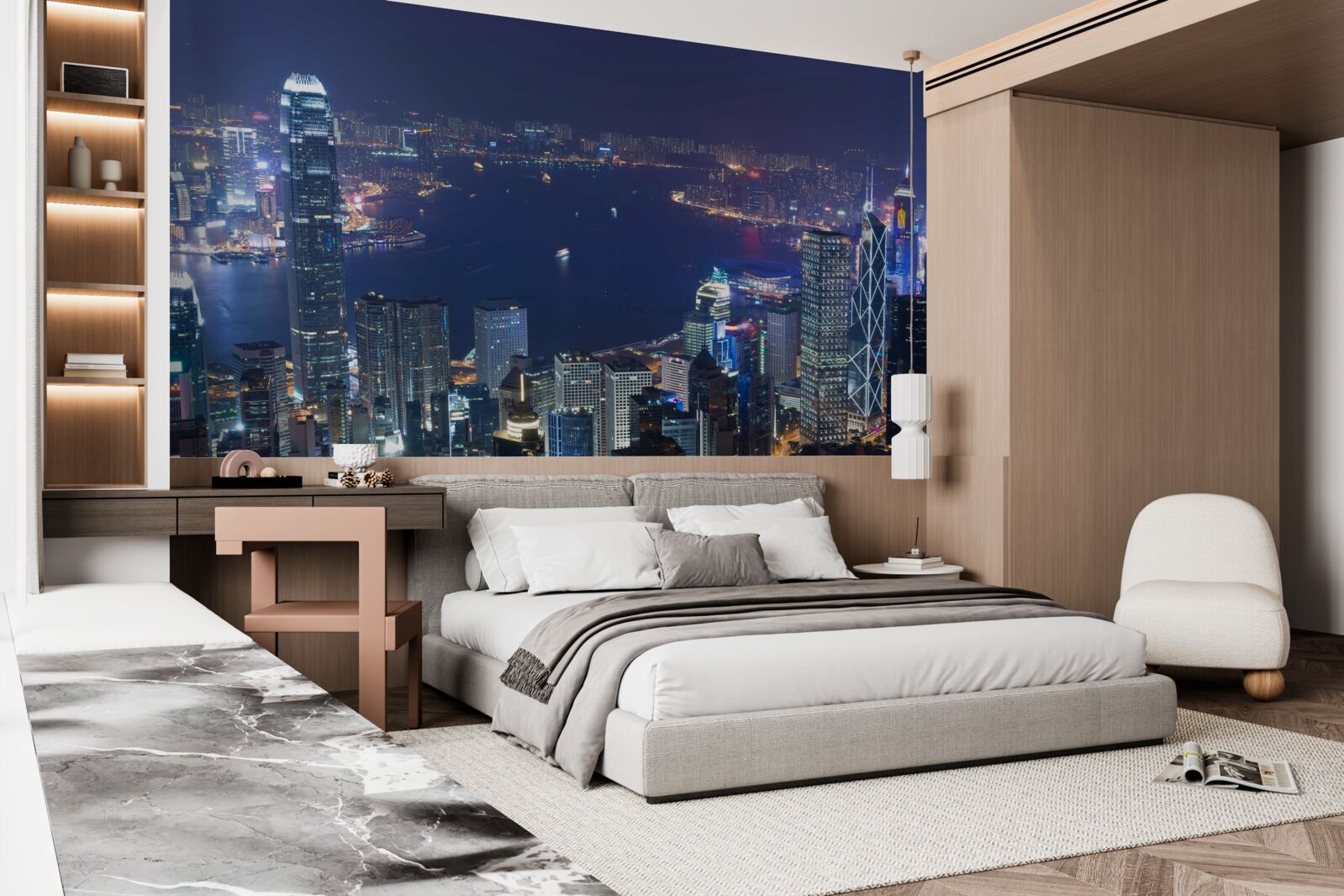 Fotobehang megapolis bij nacht