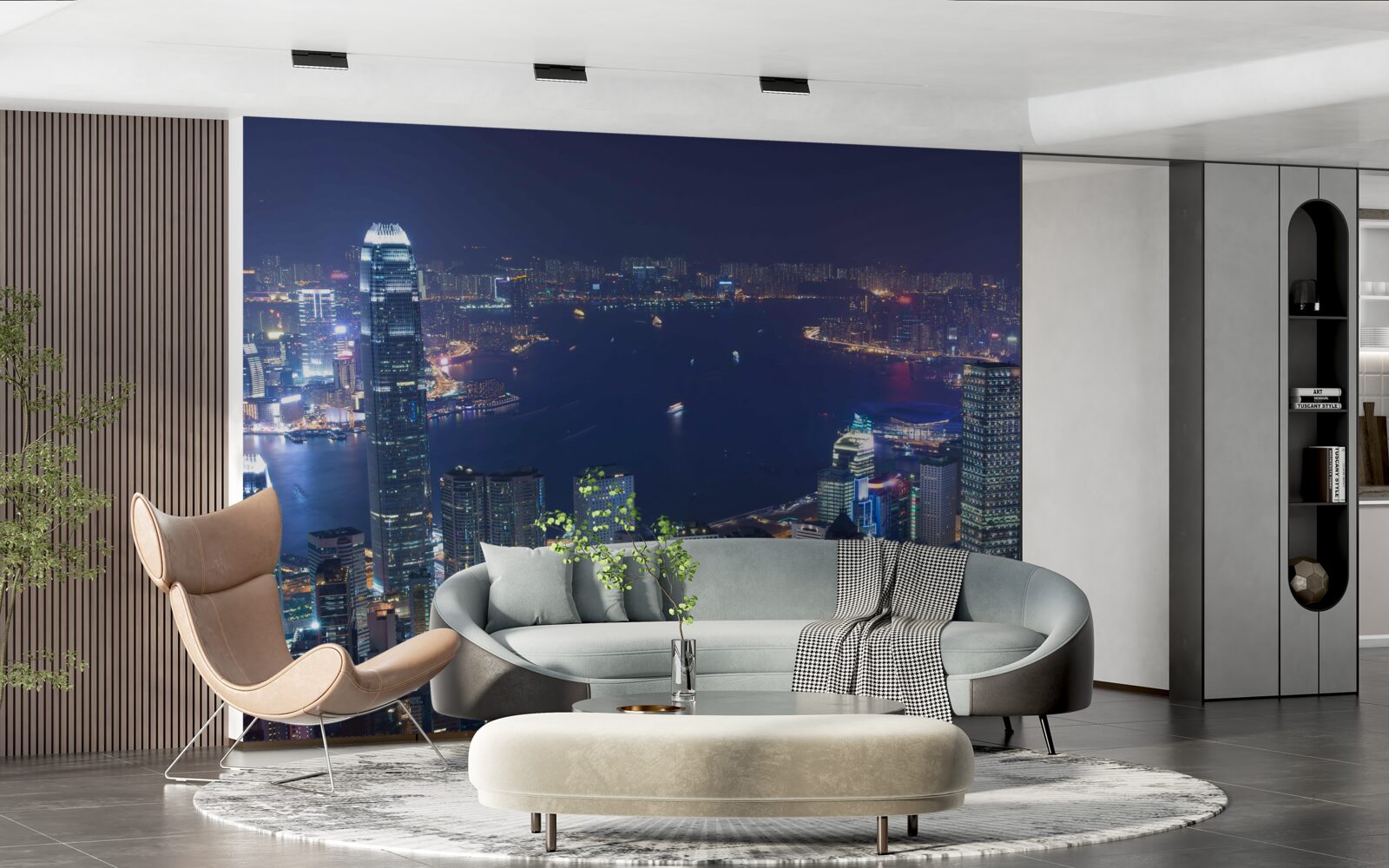 Fotobehang megapolis bij nacht