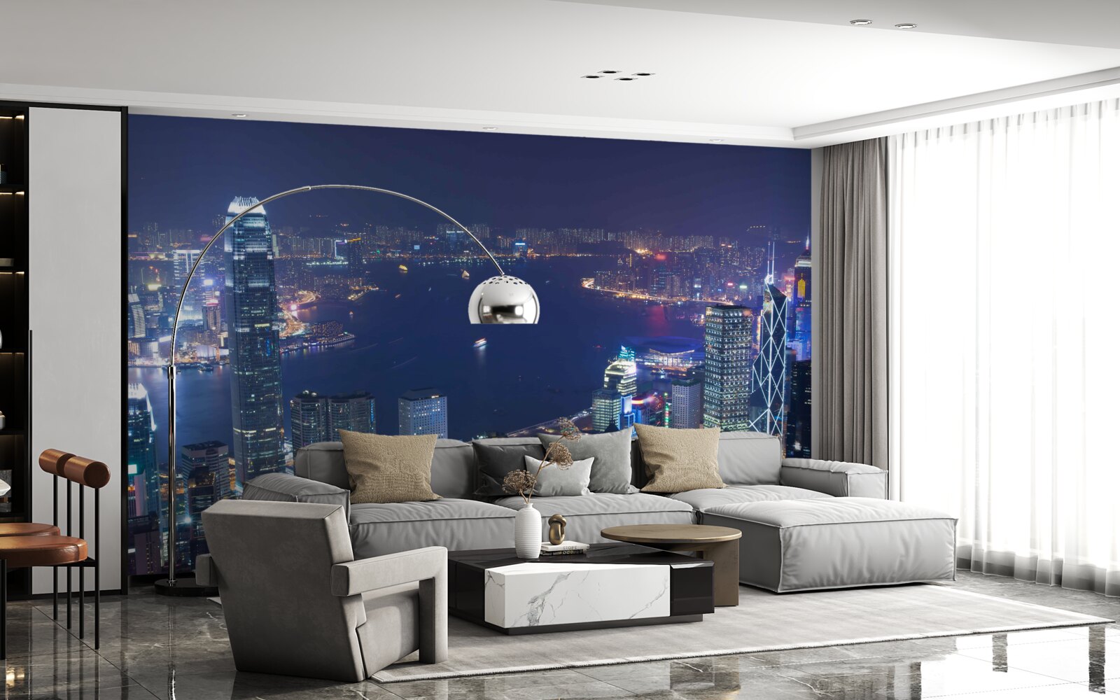 Fotobehang megapolis bij nacht