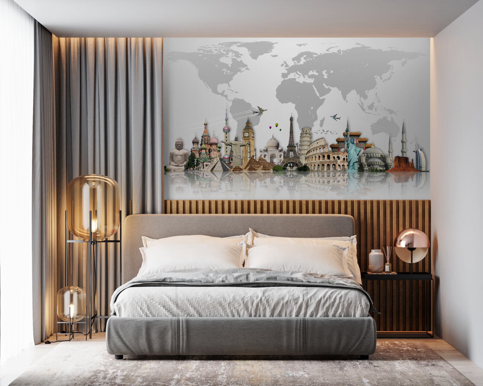 Fotobehang populaire architecturale structuren van de wereld