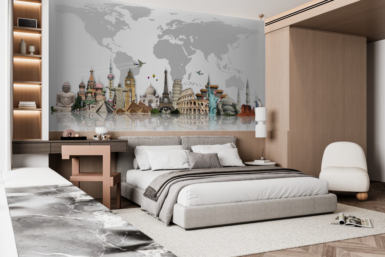 Fotobehang populaire architecturale structuren van de wereld