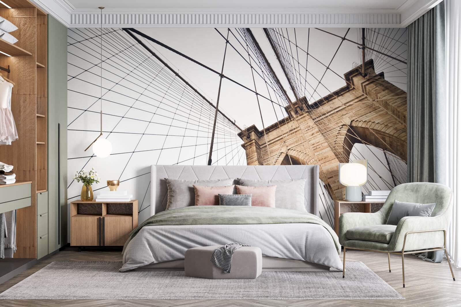 Fotobehang het brugproject van brooklyn