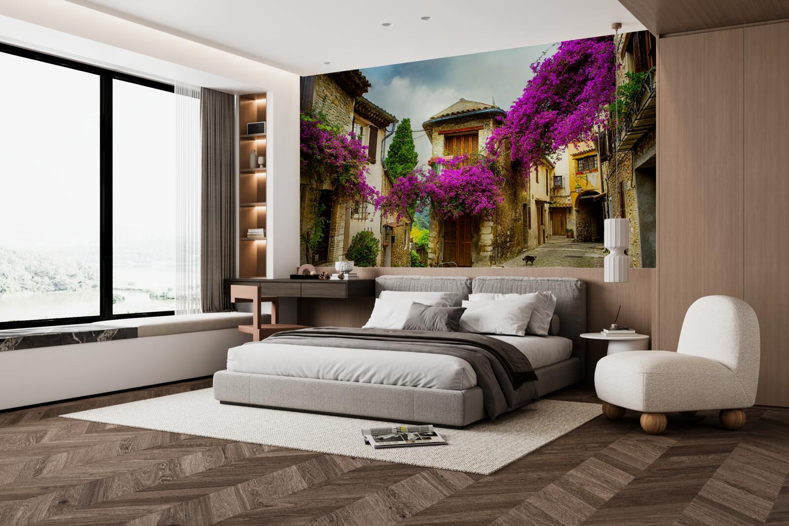 Fotobehang een straat in de provence die comfort en warmte uitstraalt