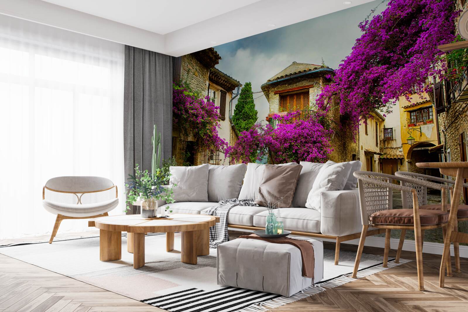 Fotobehang een straat in de provence die comfort en warmte uitstraalt