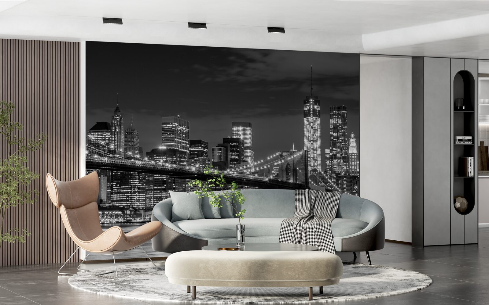 Fotobehang monochrome metropool