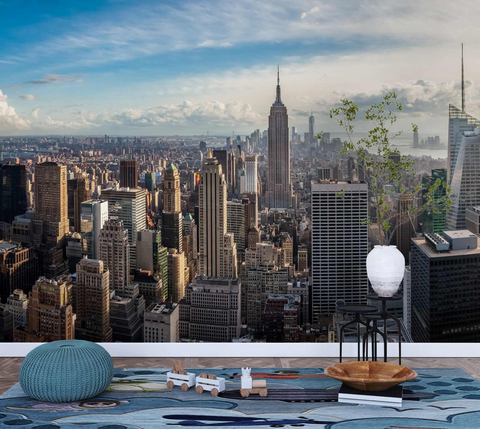 Fotobehang een vogelvlucht door de metropool