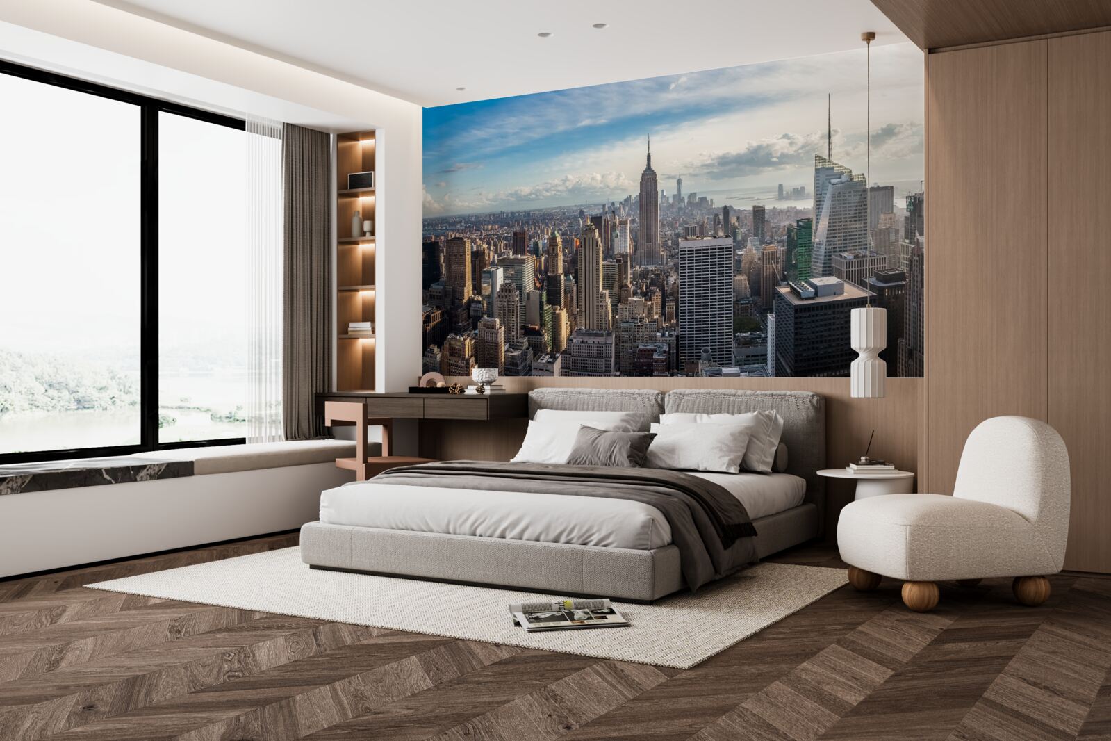 Fotobehang een vogelvlucht door de metropool