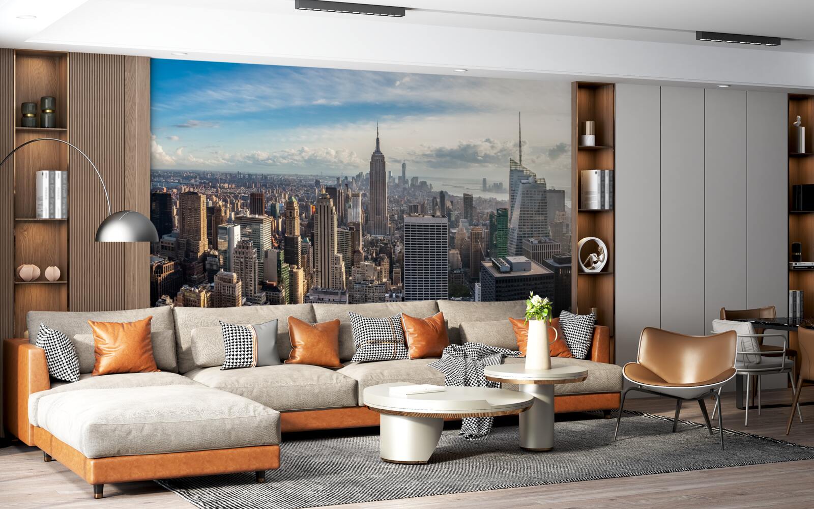 Fotobehang een vogelvlucht door de metropool