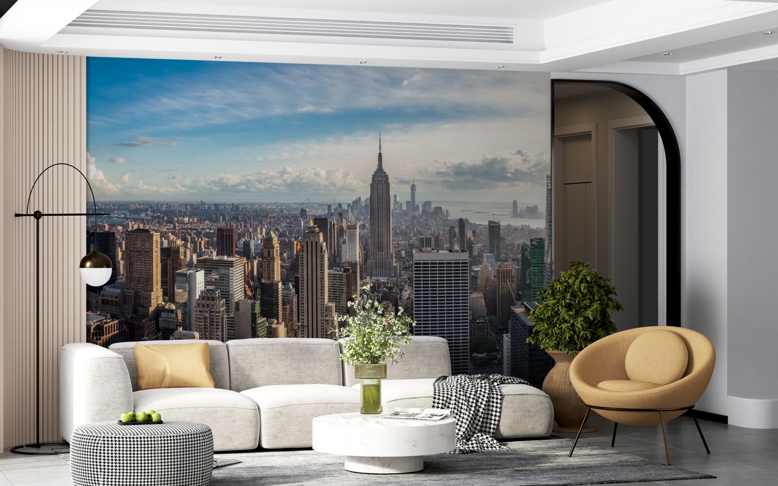 Fotobehang een vogelvlucht door de metropool