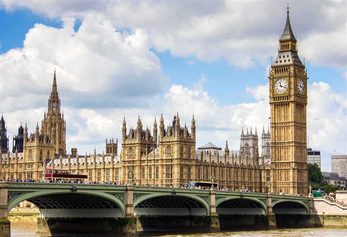 Fotobehang panorama van big ben en de parlementsgebouwen