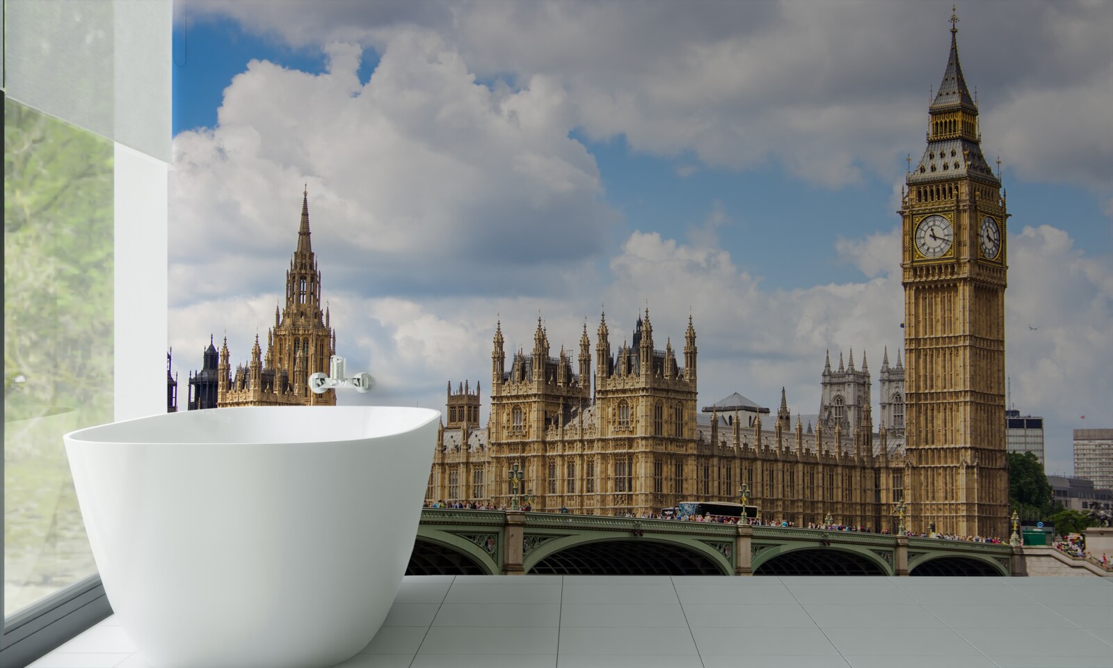 Fotobehang panorama van big ben en de parlementsgebouwen