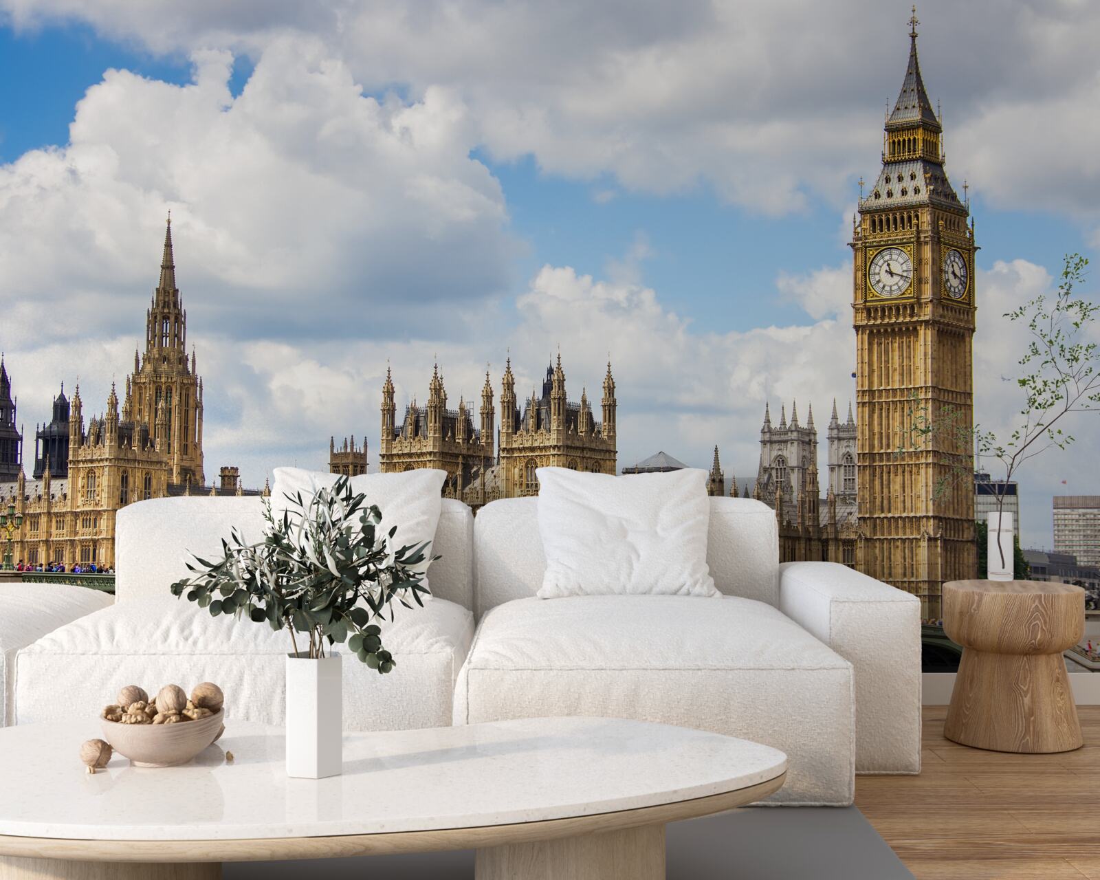 Fotobehang panorama van big ben en de parlementsgebouwen