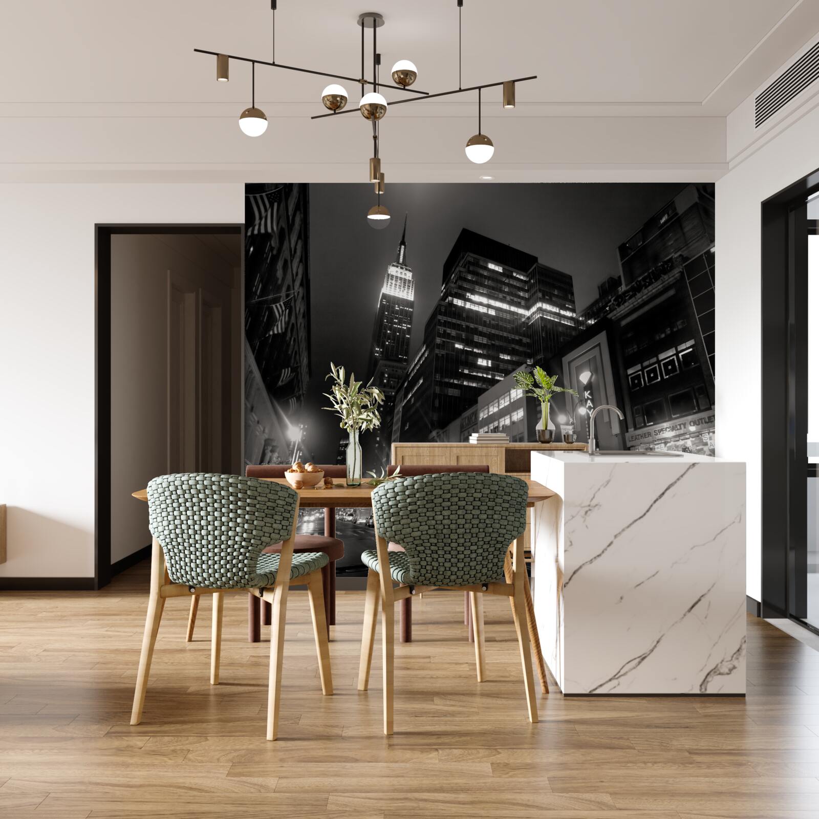 Fotobehang megapolis laan w nocy