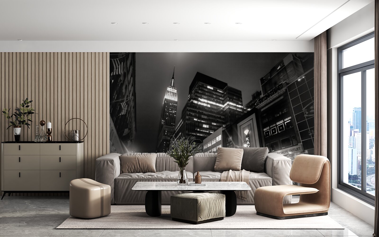 Fotobehang megapolis laan w nocy