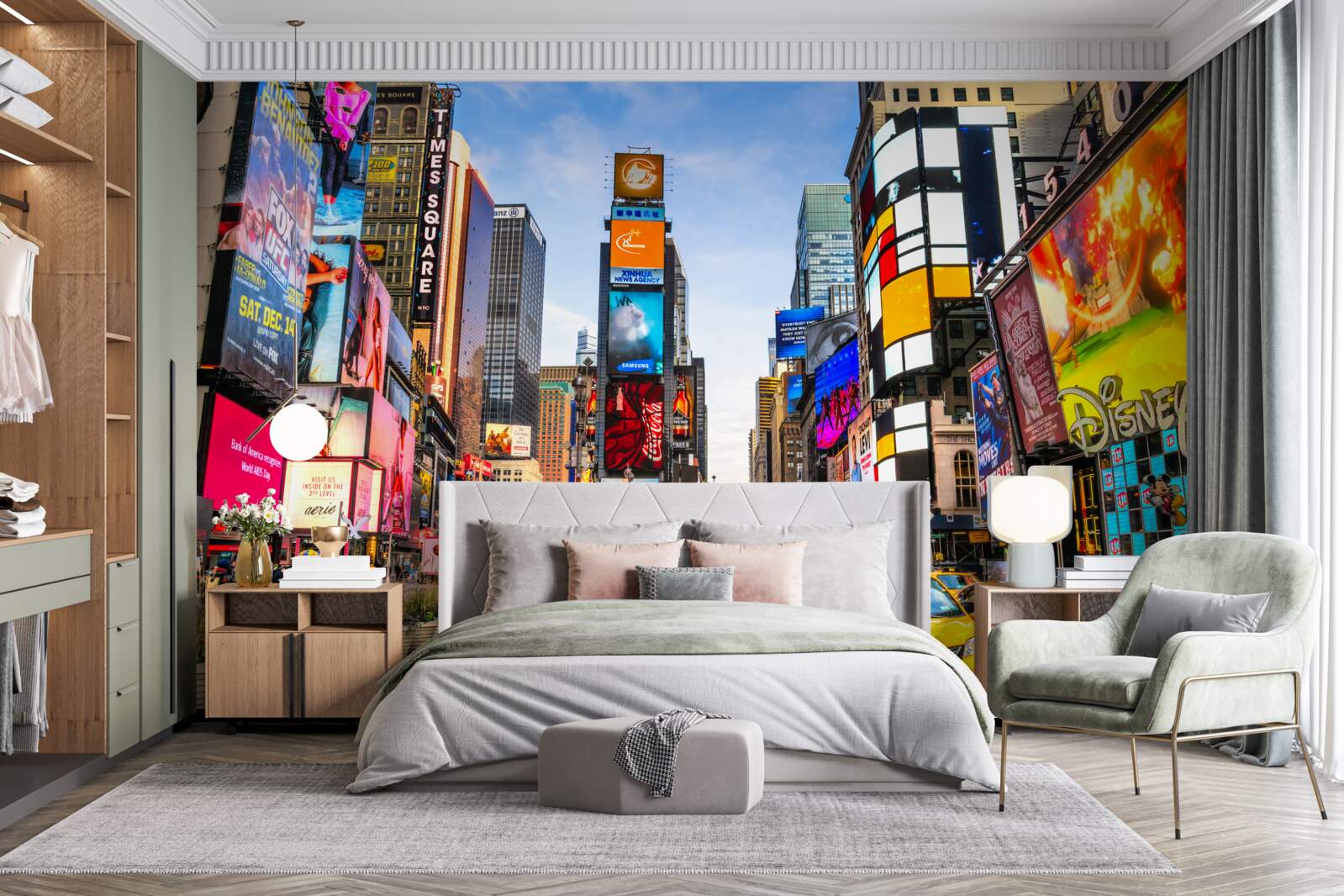 Fotobehang actieve times square straat