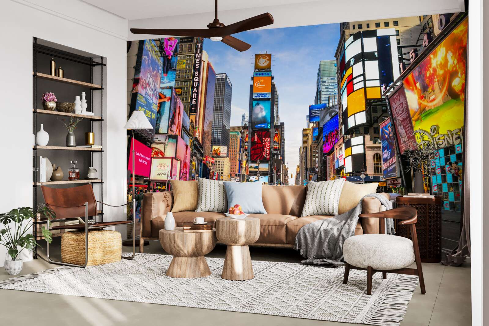 Fotobehang actieve times square straat