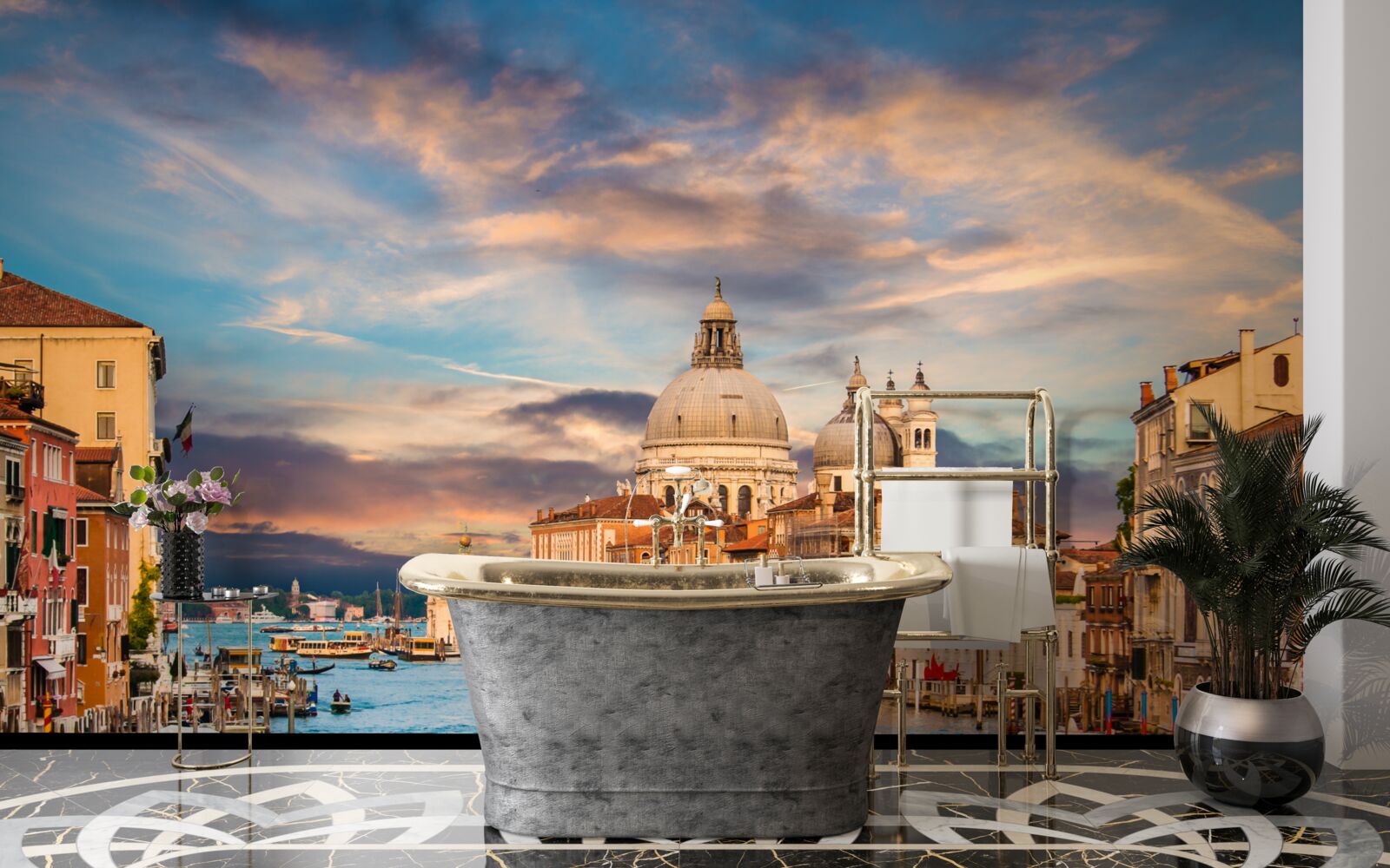 Fotobehang verplaatsen op venetiaanse schepen