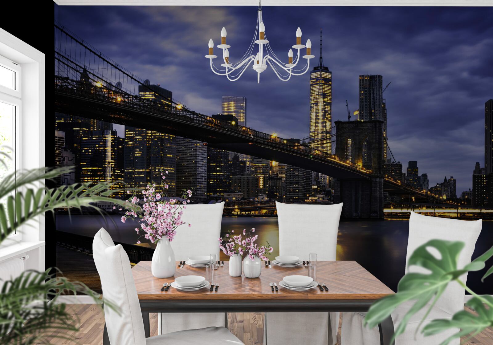 Fotobehang esaplanade op de brug van Brooklyn