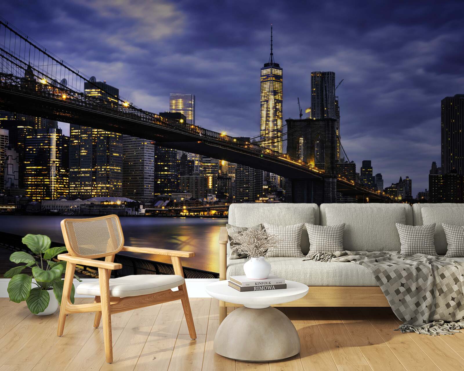 Fotobehang esaplanade op de brug van Brooklyn