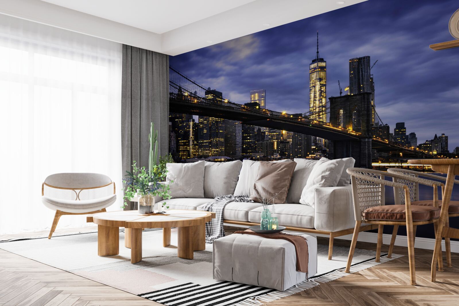 Fotobehang esaplanade op de brug van Brooklyn