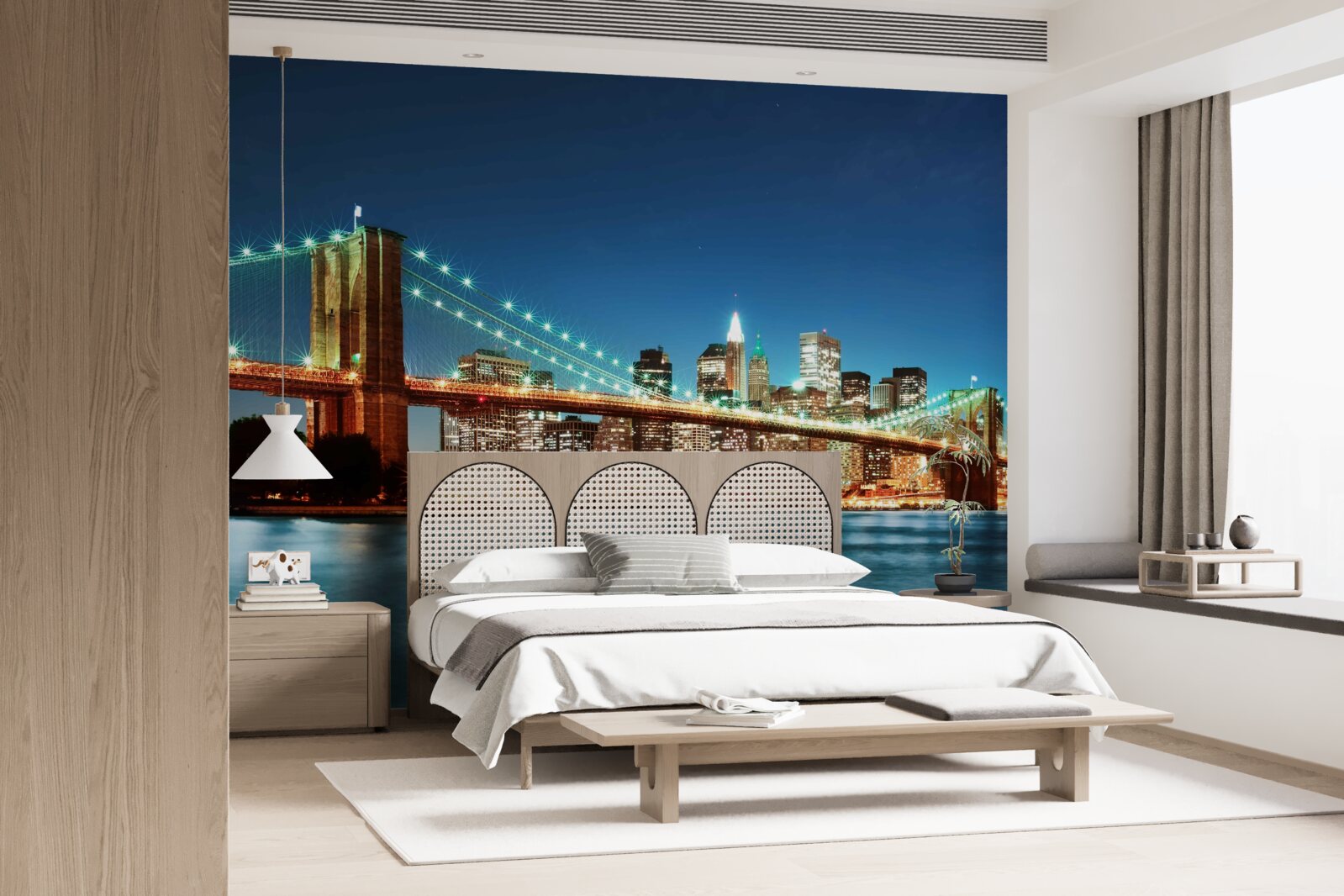 Fotobehang new york met felle, stralende lichten