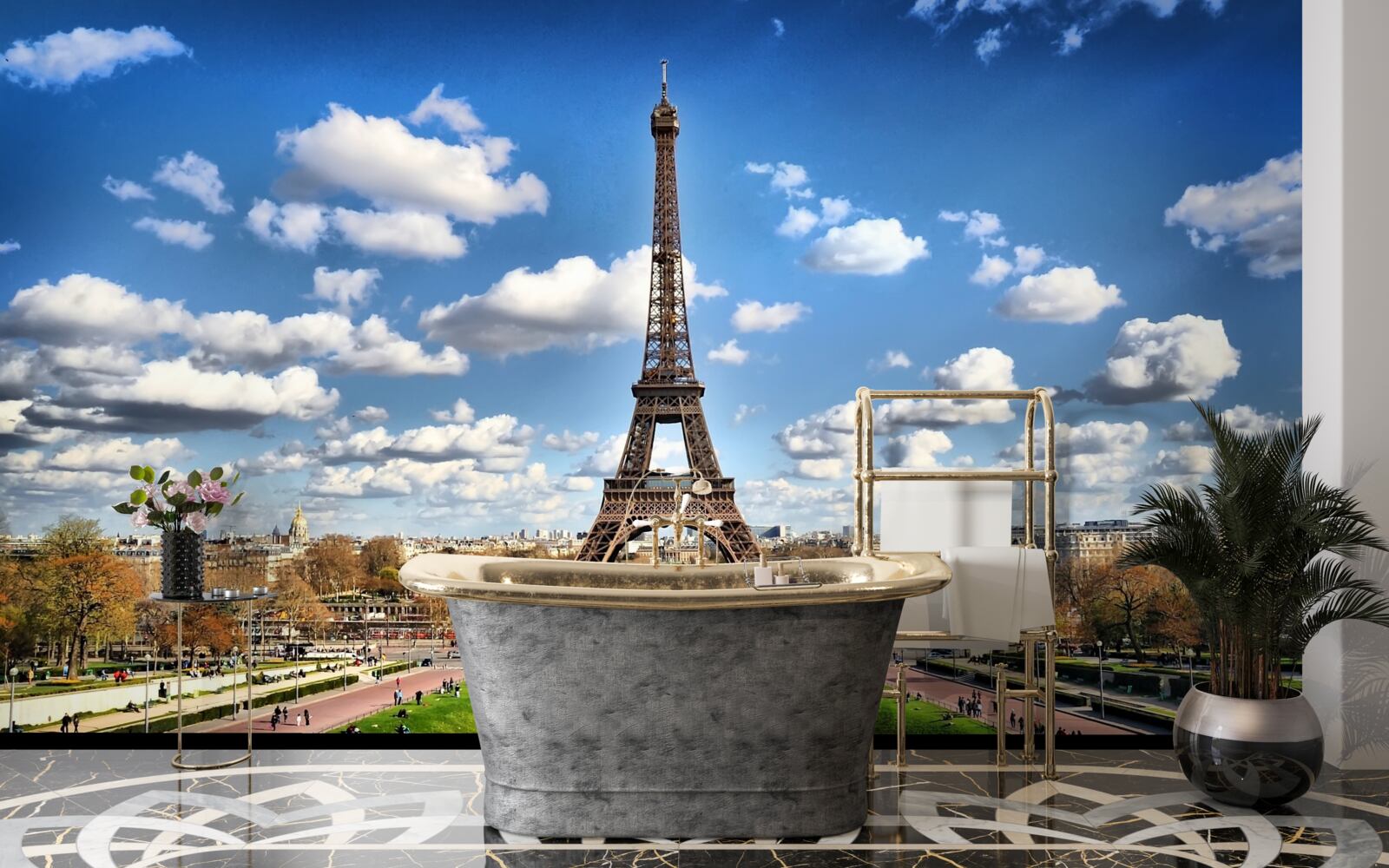 Fotobehang prachtig landschap tijdens de eifeltour