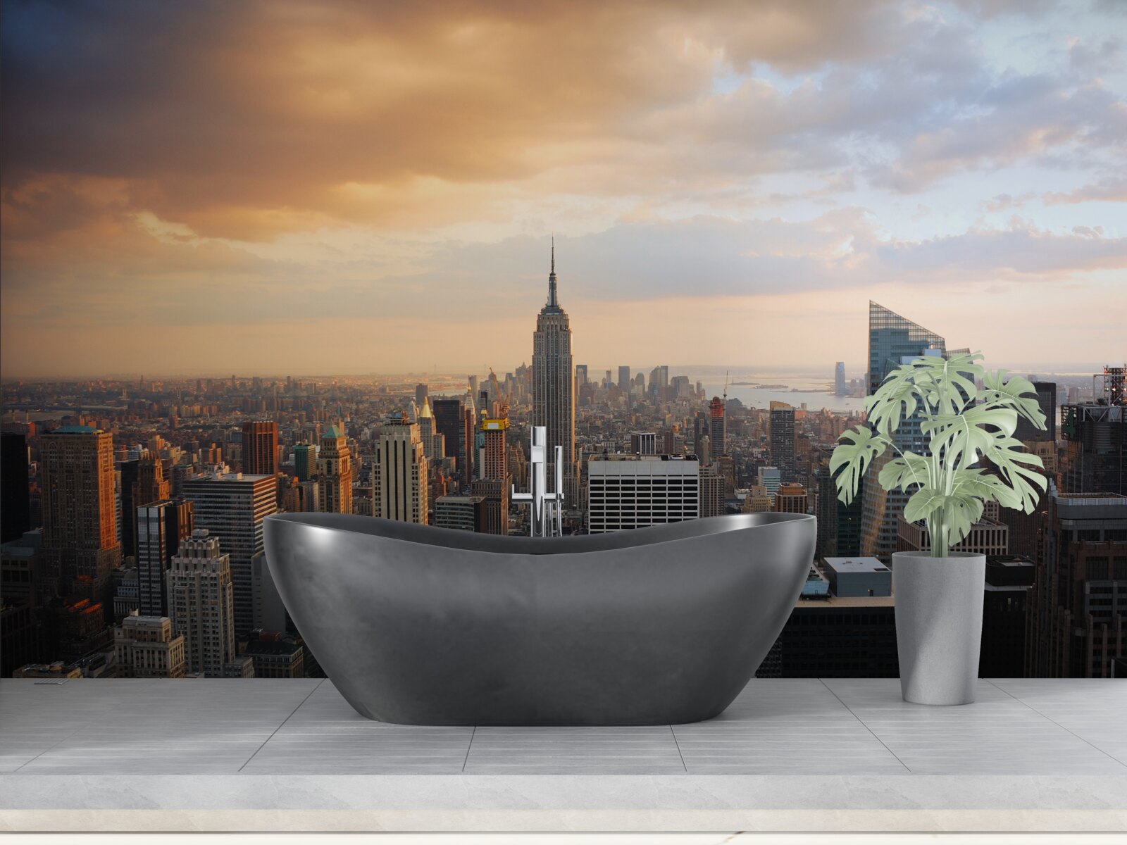 Fotobehang vogelvlucht van new york