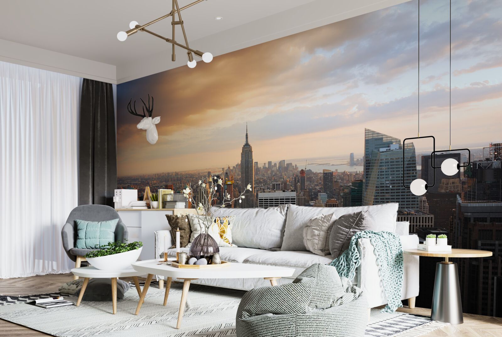 Fotobehang vogelvlucht van new york