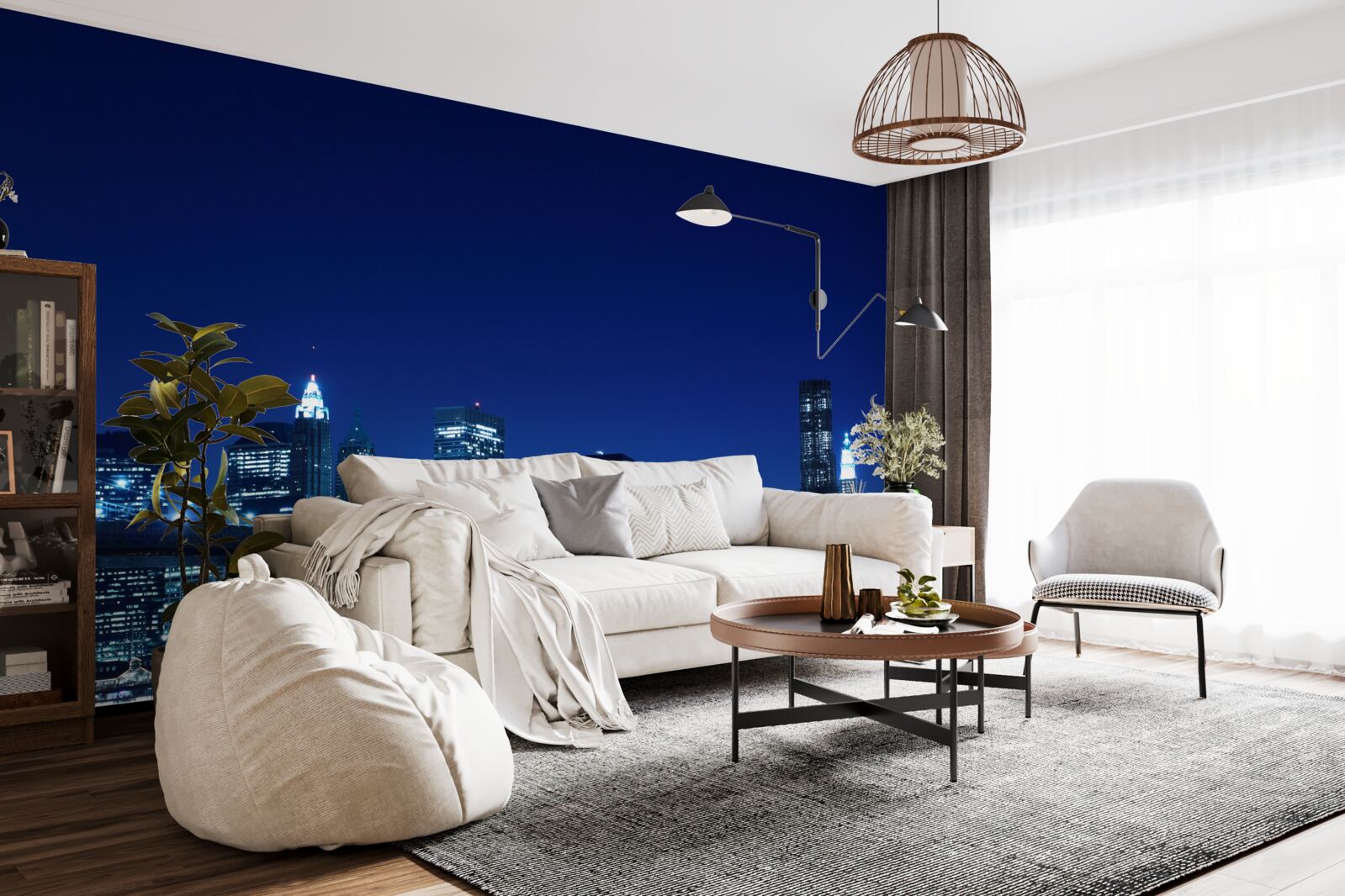 Fotobehang brooklyn bridge bij nacht