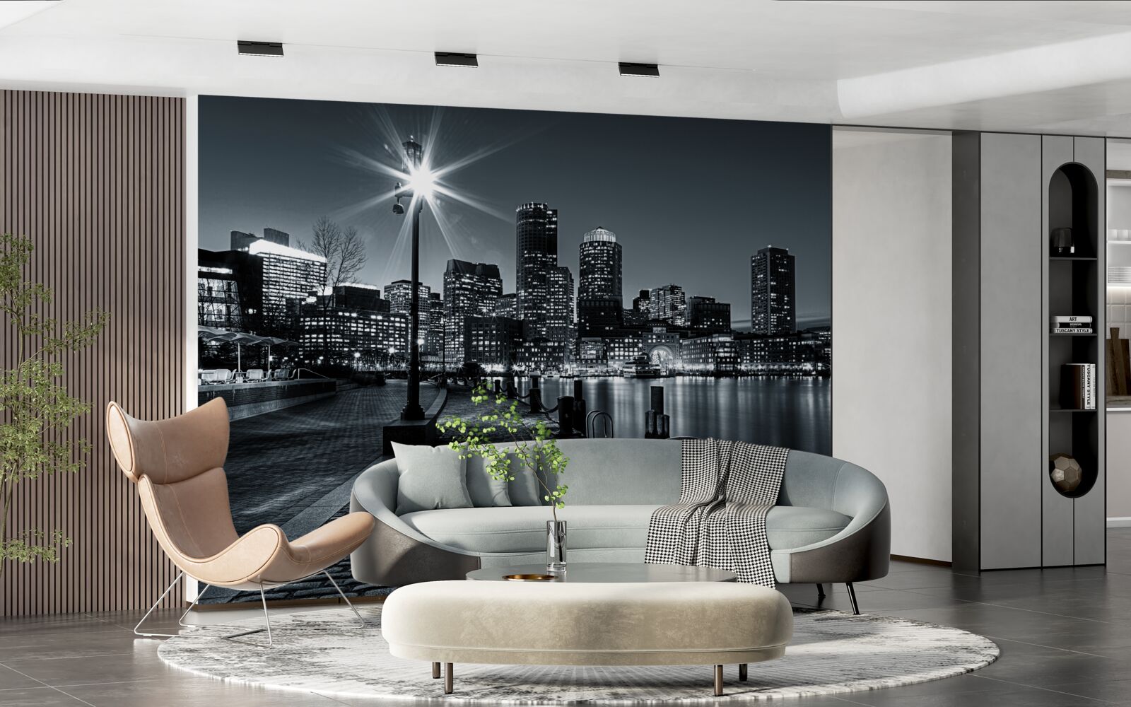 Fotobehang de charmante sfeer van een nachtelijke metropool