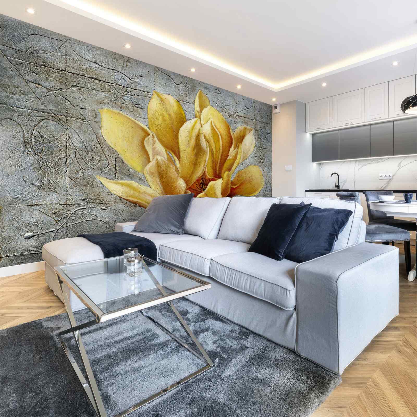 Fotobehang interessante gele bloem