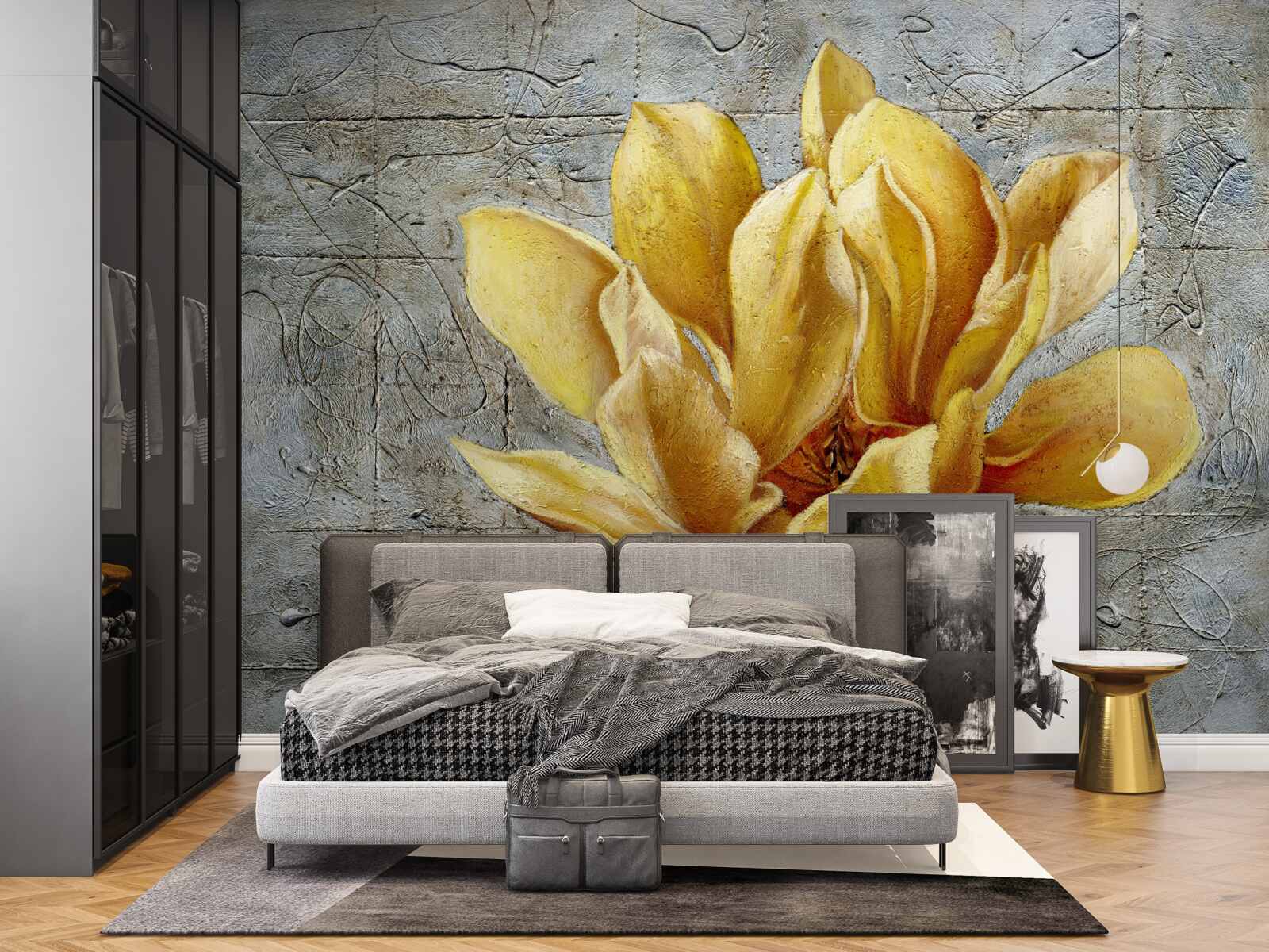 Fotobehang interessante gele bloem