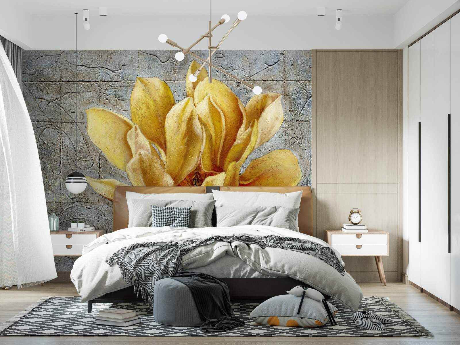 Fotobehang interessante gele bloem