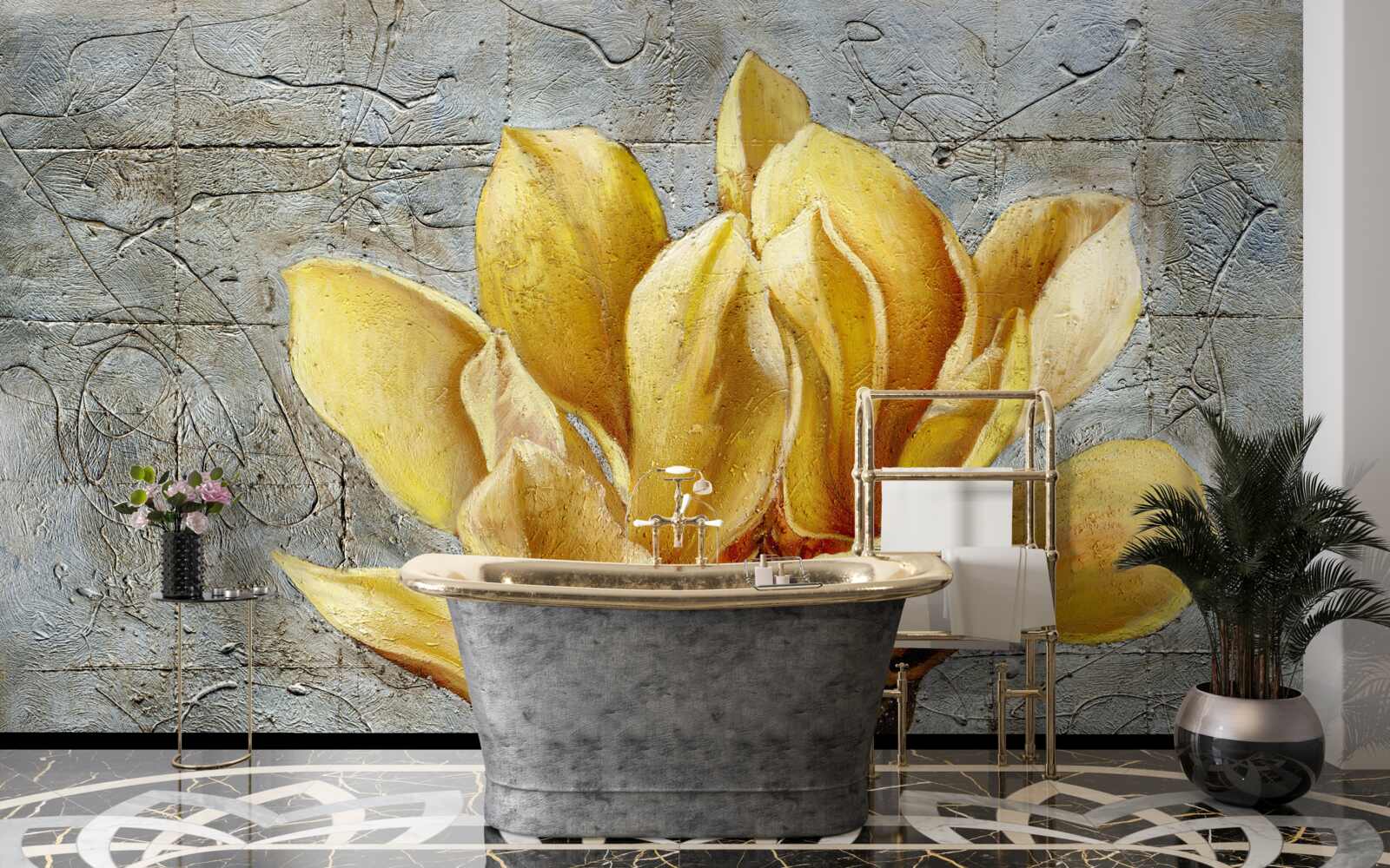 Fotobehang interessante gele bloem