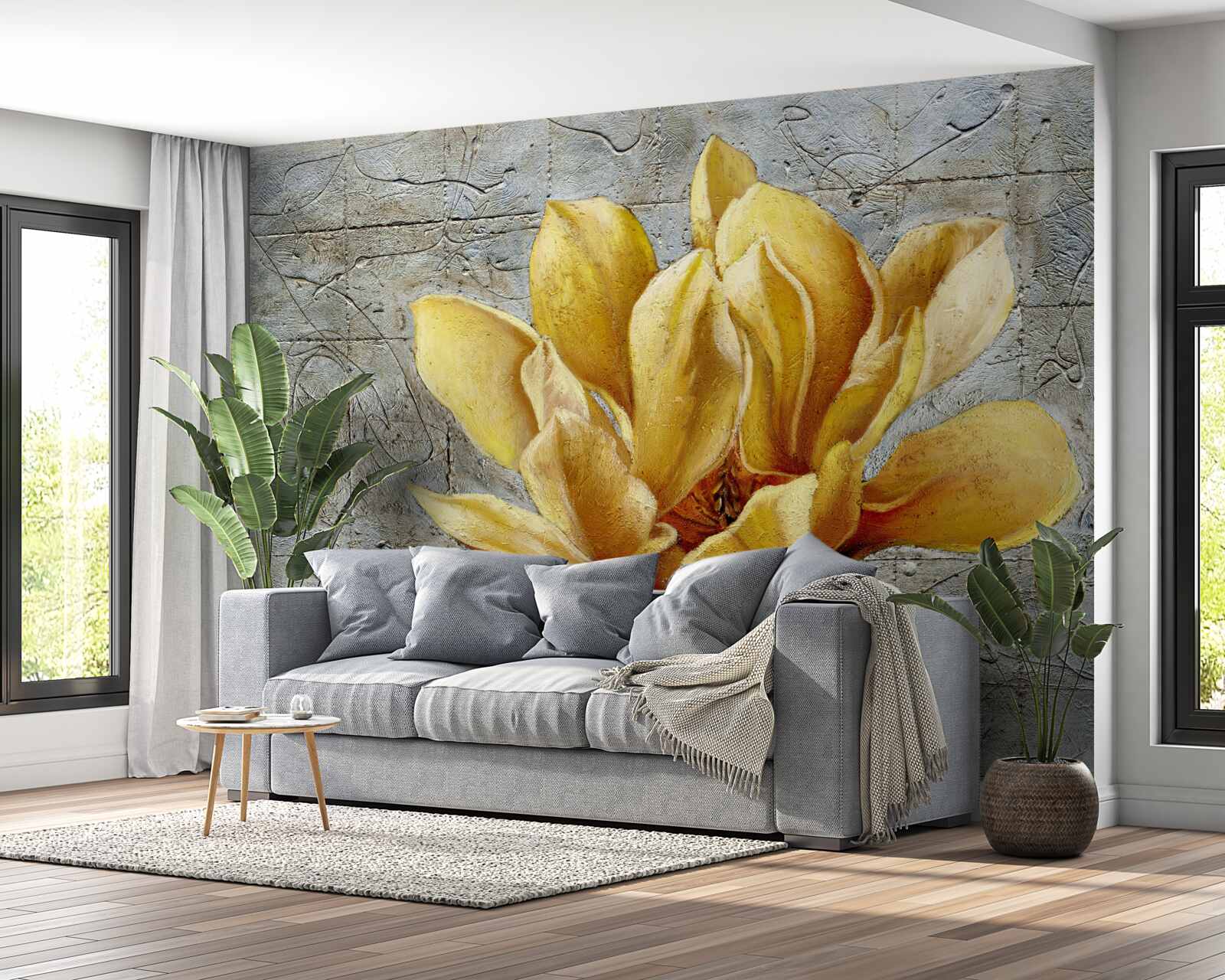 Fotobehang interessante gele bloem