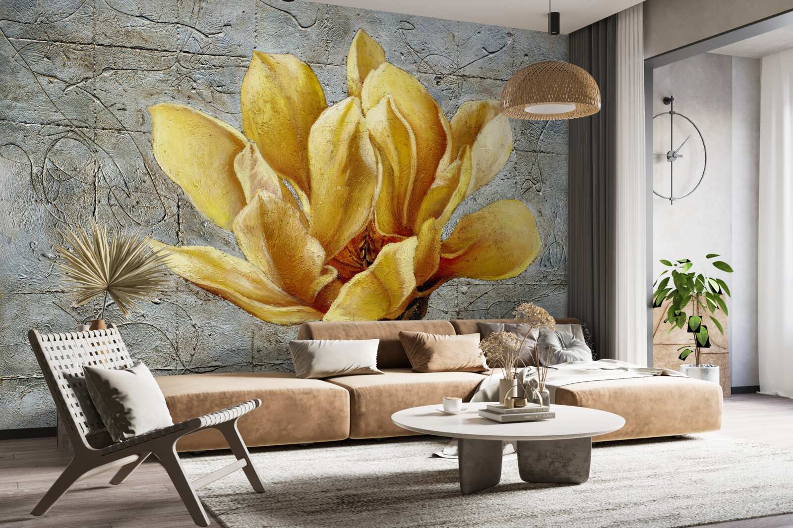 Fotobehang interessante gele bloem