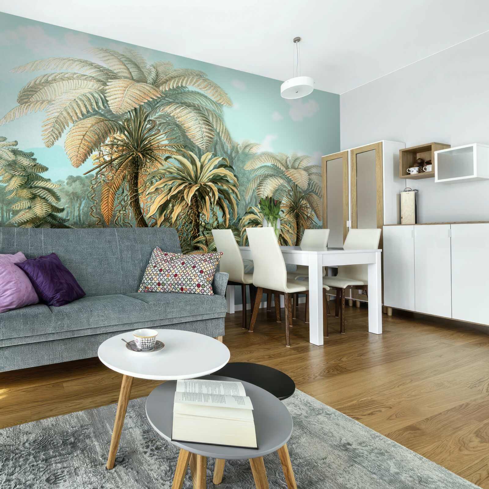 Fotobehang tropische bomen op een zalig eiland