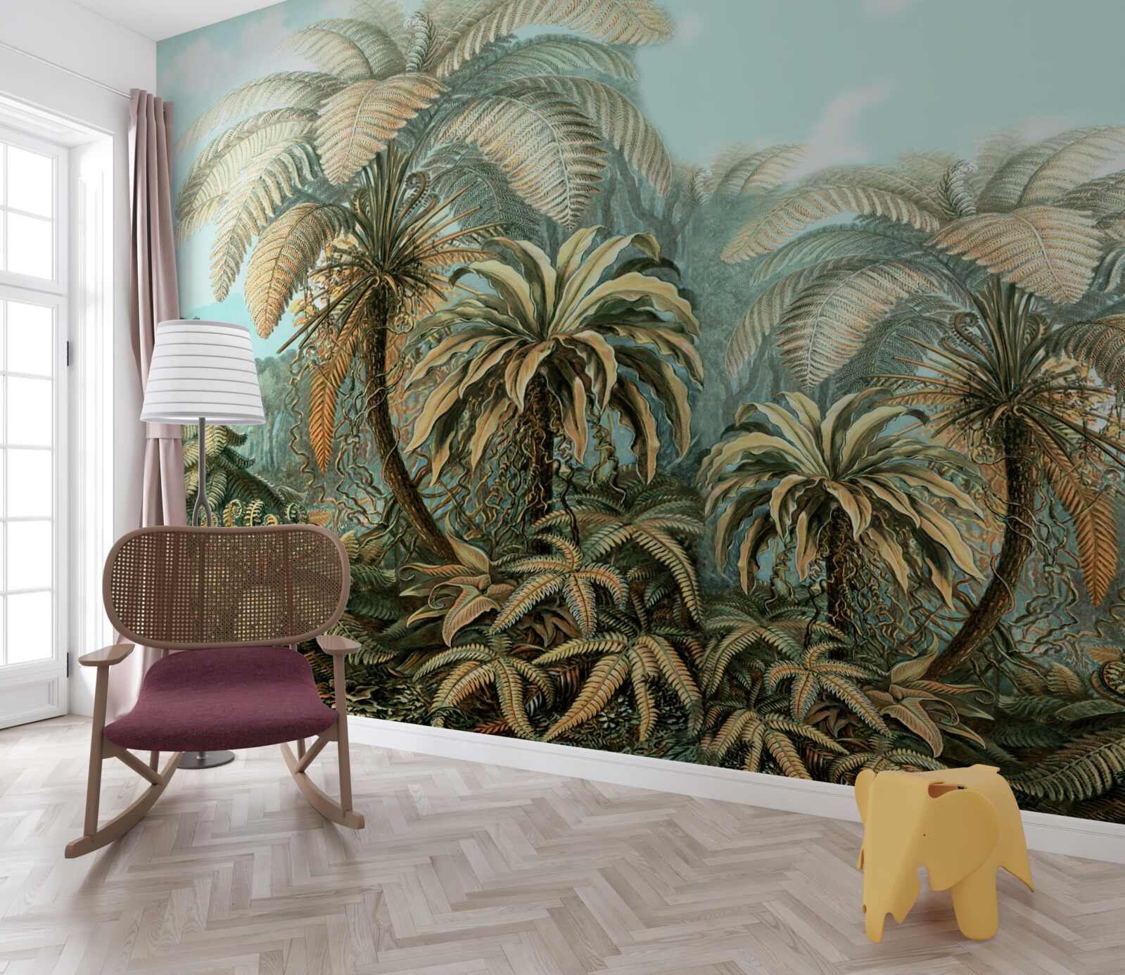 Fotobehang tropische bomen op een zalig eiland