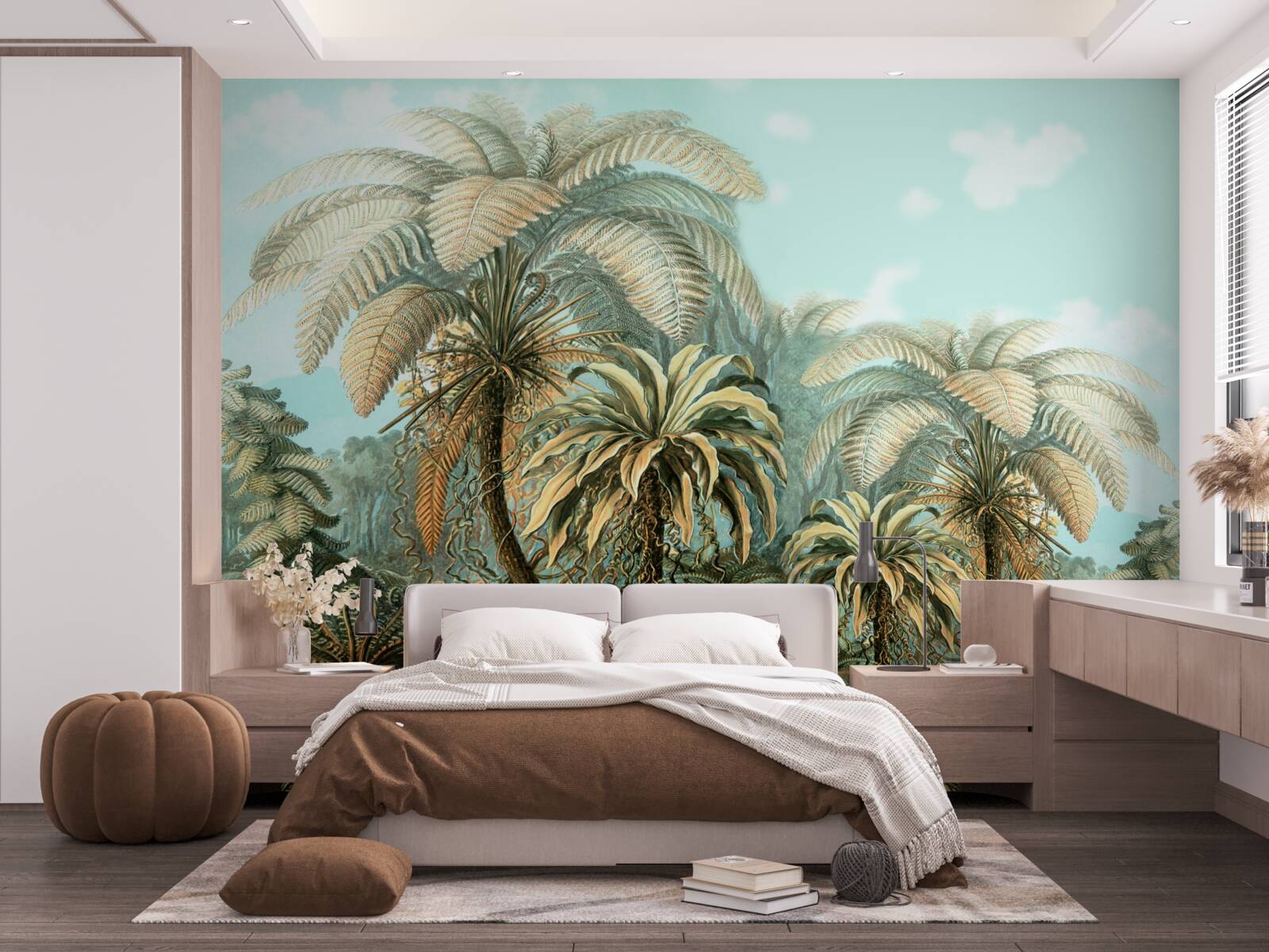 Fotobehang tropische bomen op een zalig eiland