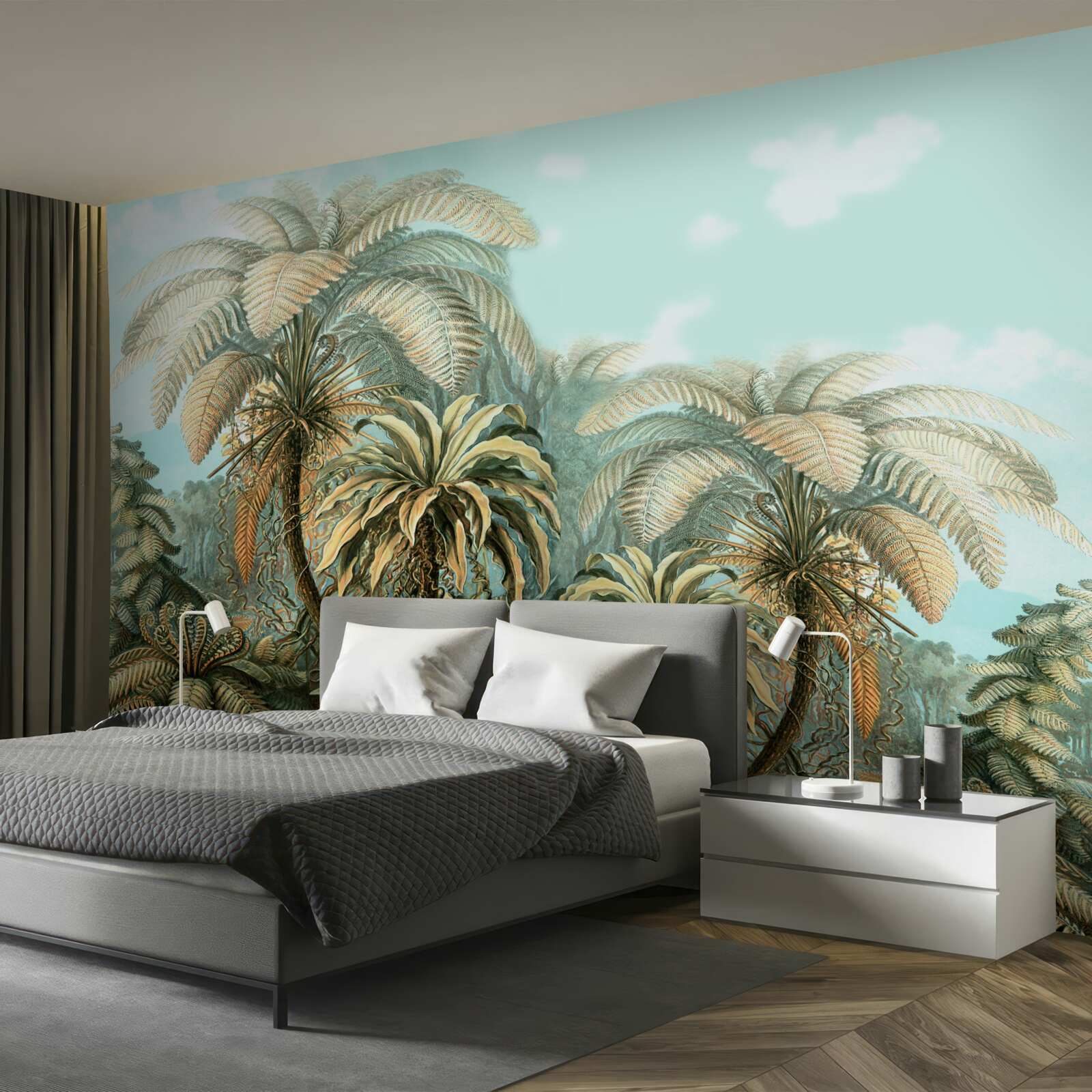 Fotobehang tropische bomen op een zalig eiland