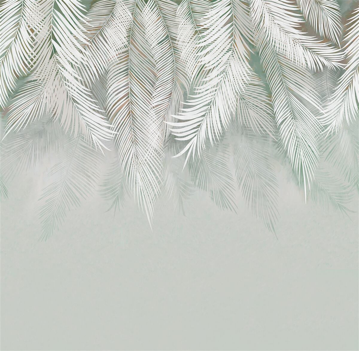 Fotobehang naar beneden gerichte geveerde bladeren