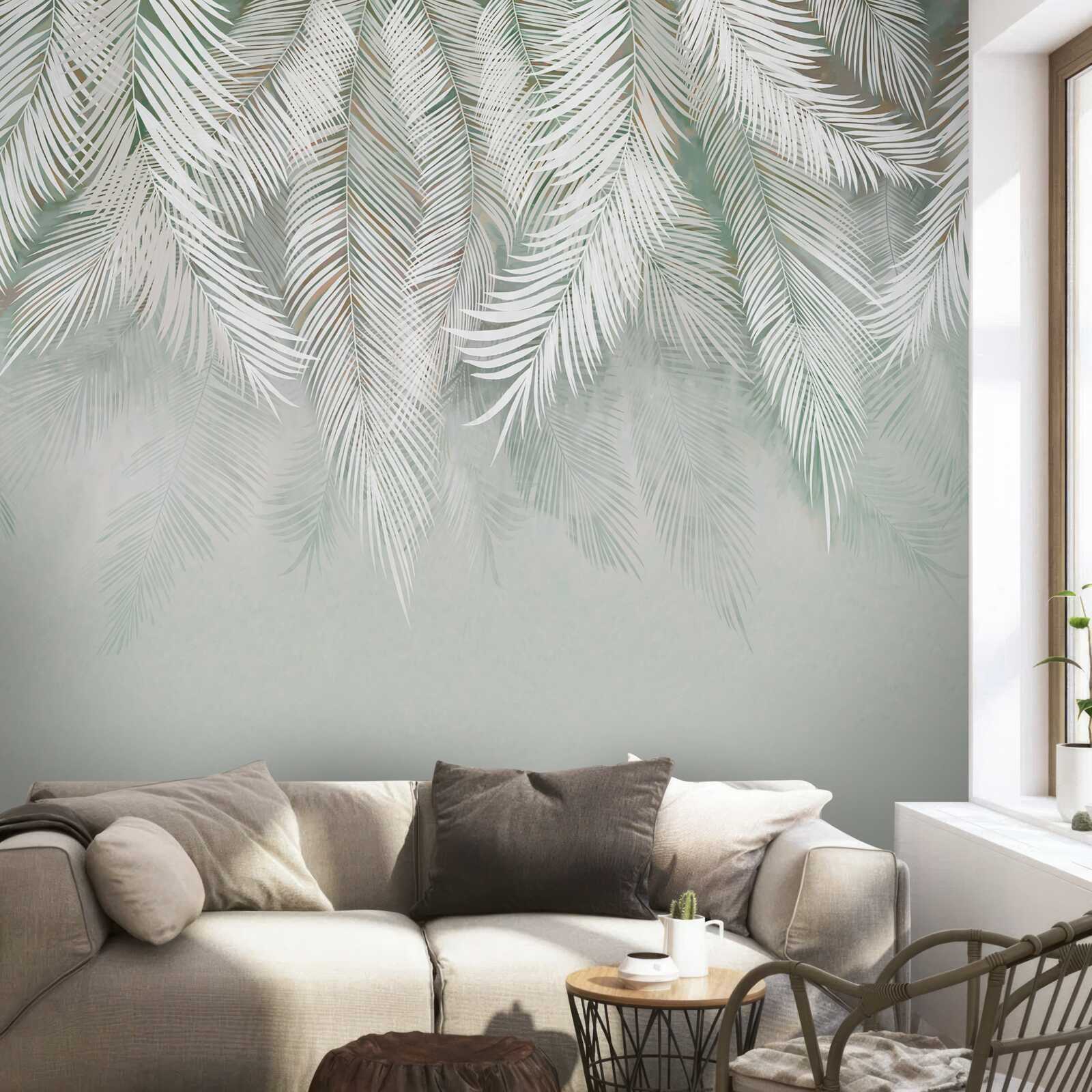 Fotobehang naar beneden gerichte geveerde bladeren