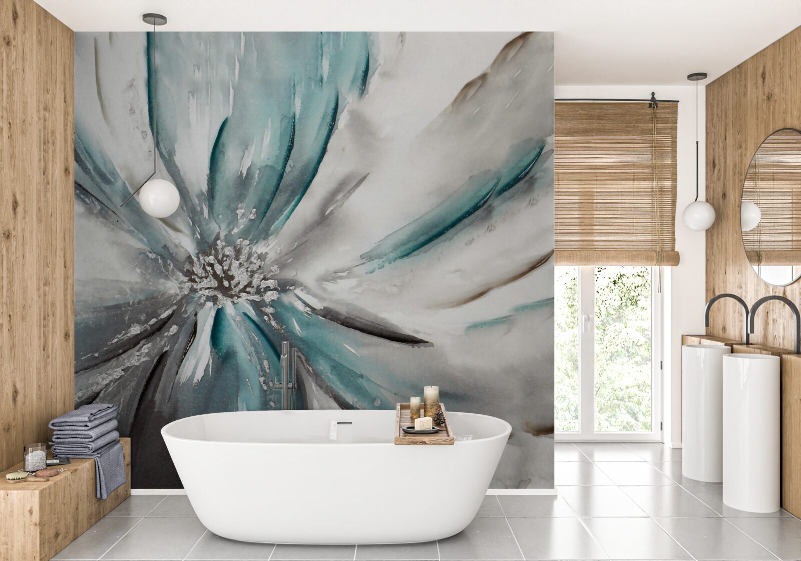 Fotobehang ongewone abstracte bloem