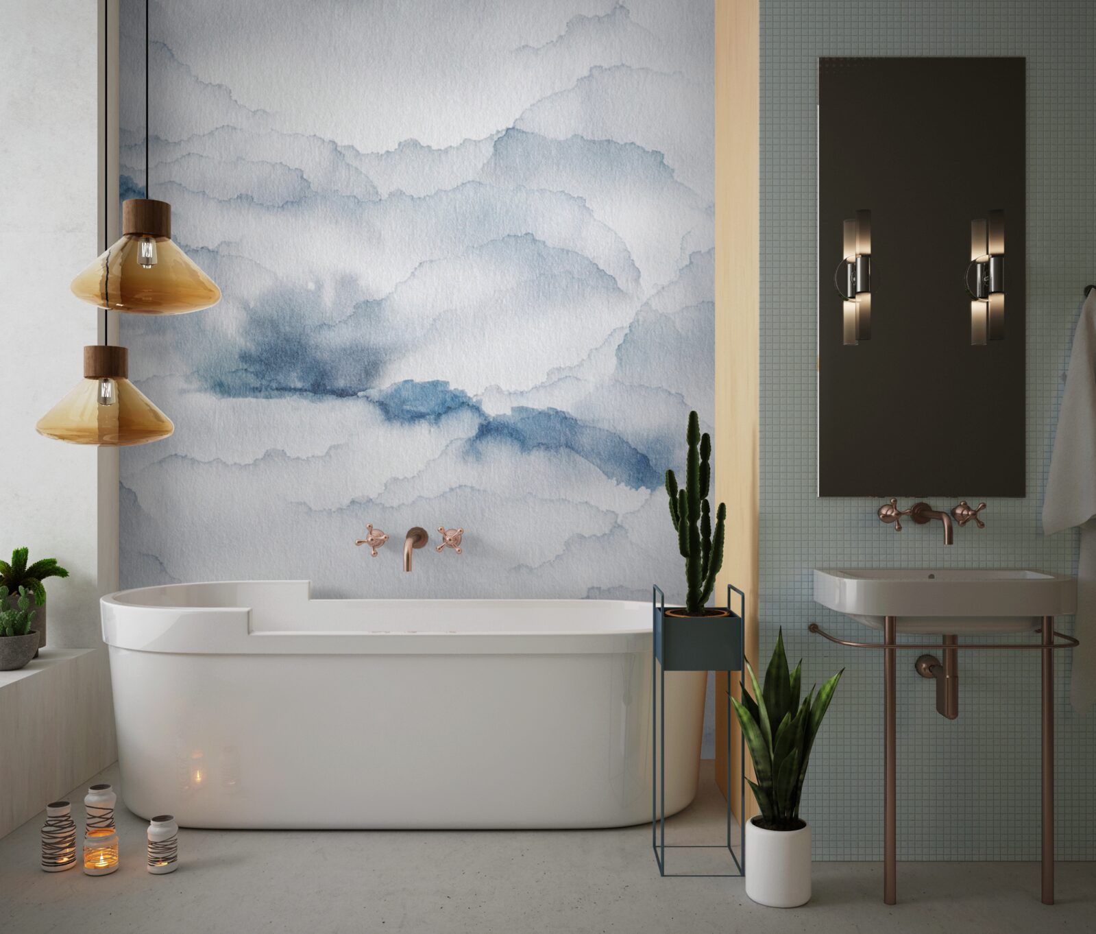 Fotobehang bewolkt met regen