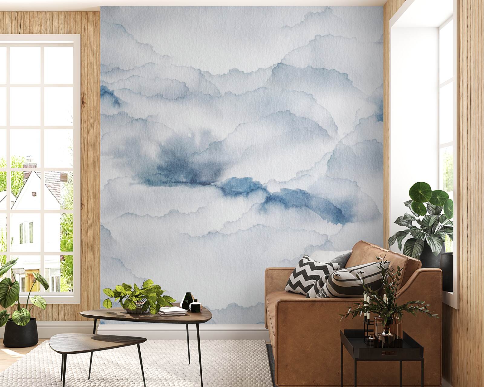 Fotobehang bewolkt met regen