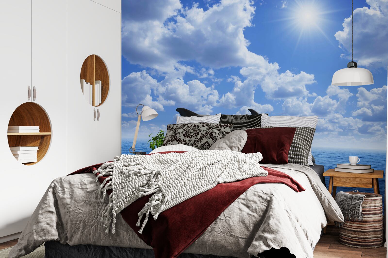 Fotobehang dolfijnen springen over het wateroppervlak